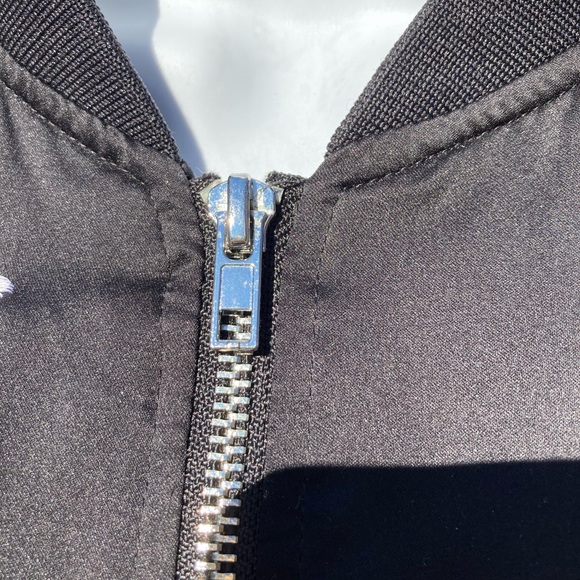 Embroidered Black Satin Jacket - Picture 5 of 12